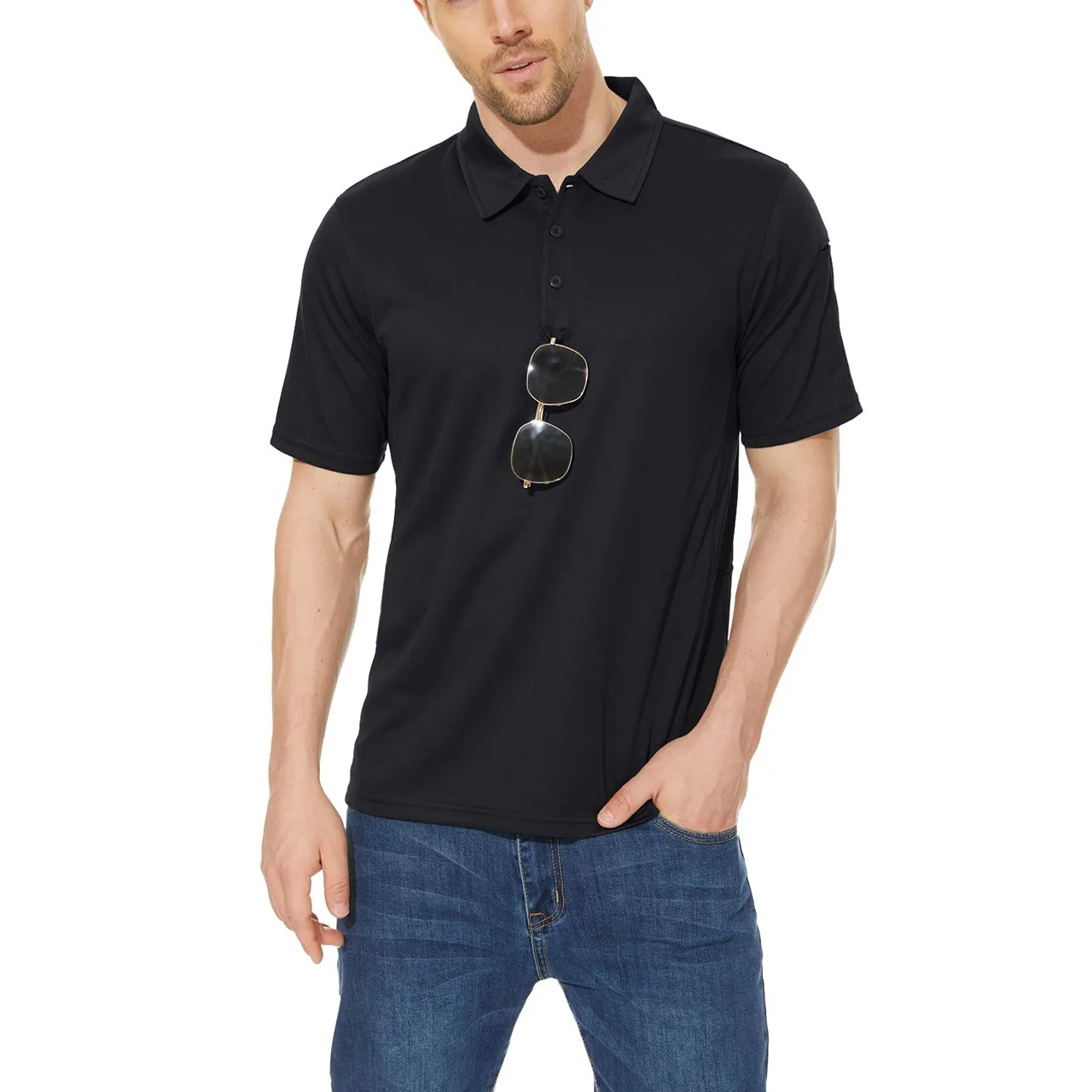 Men's Polo Collared Shirt Quick Dry Performance Short Sleeve Golf Collared Shirt