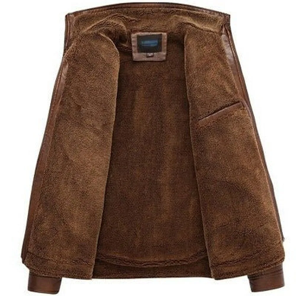 Men's PU Leather & Faux Fur Jacket
