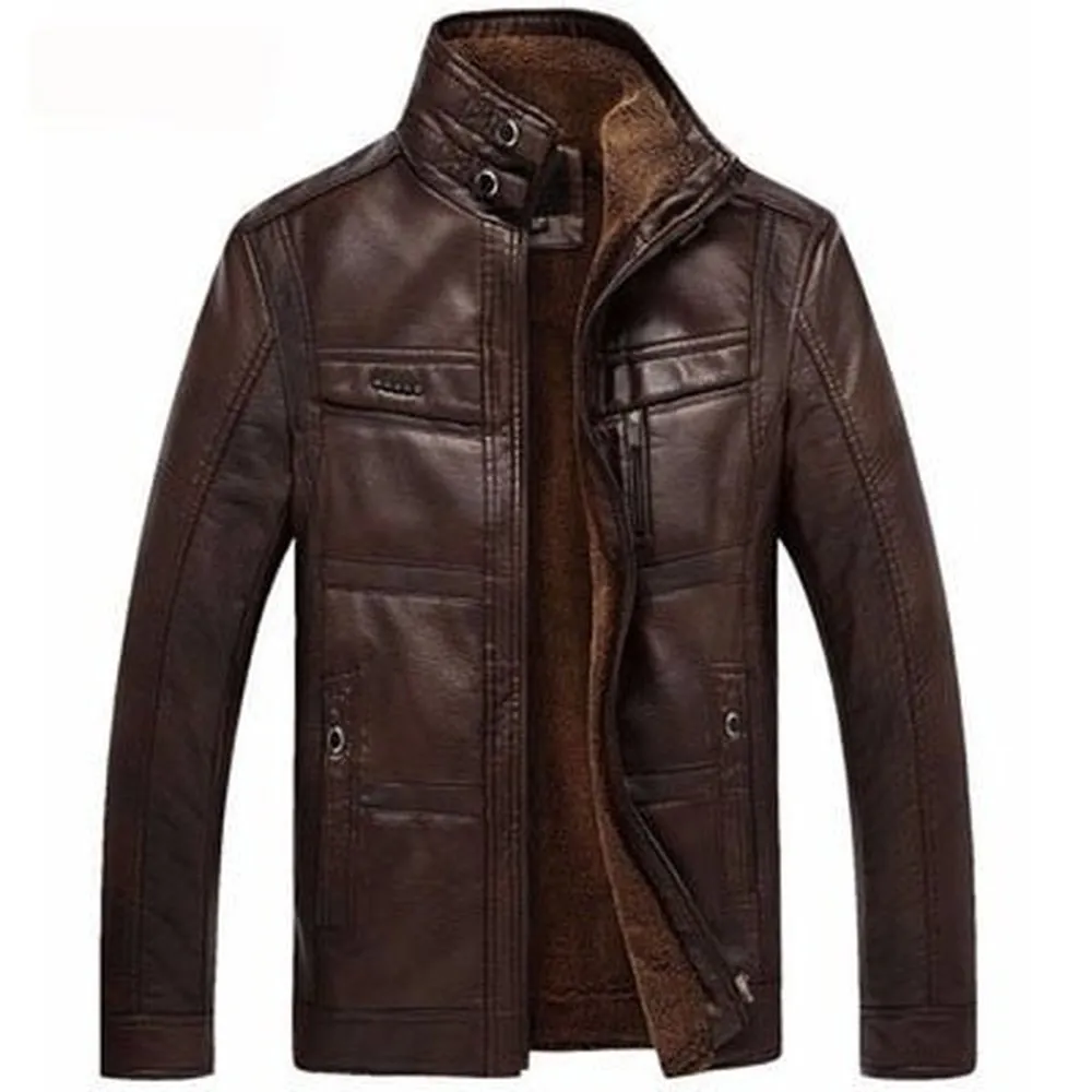 Men's PU Leather & Faux Fur Jacket