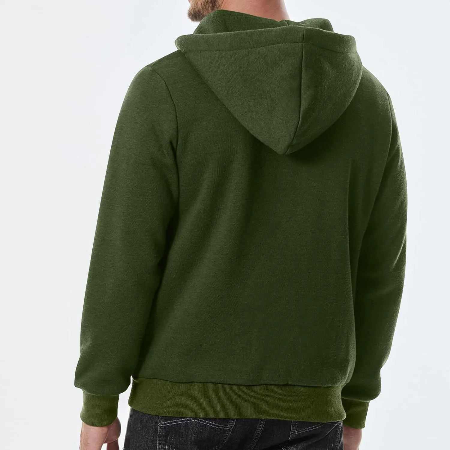 Men's Quarter Zip Pullover Hooded Sweatshirt Long Sleeve Solid Color Casual Hoodies Drawstring Big and Tall Hoodies