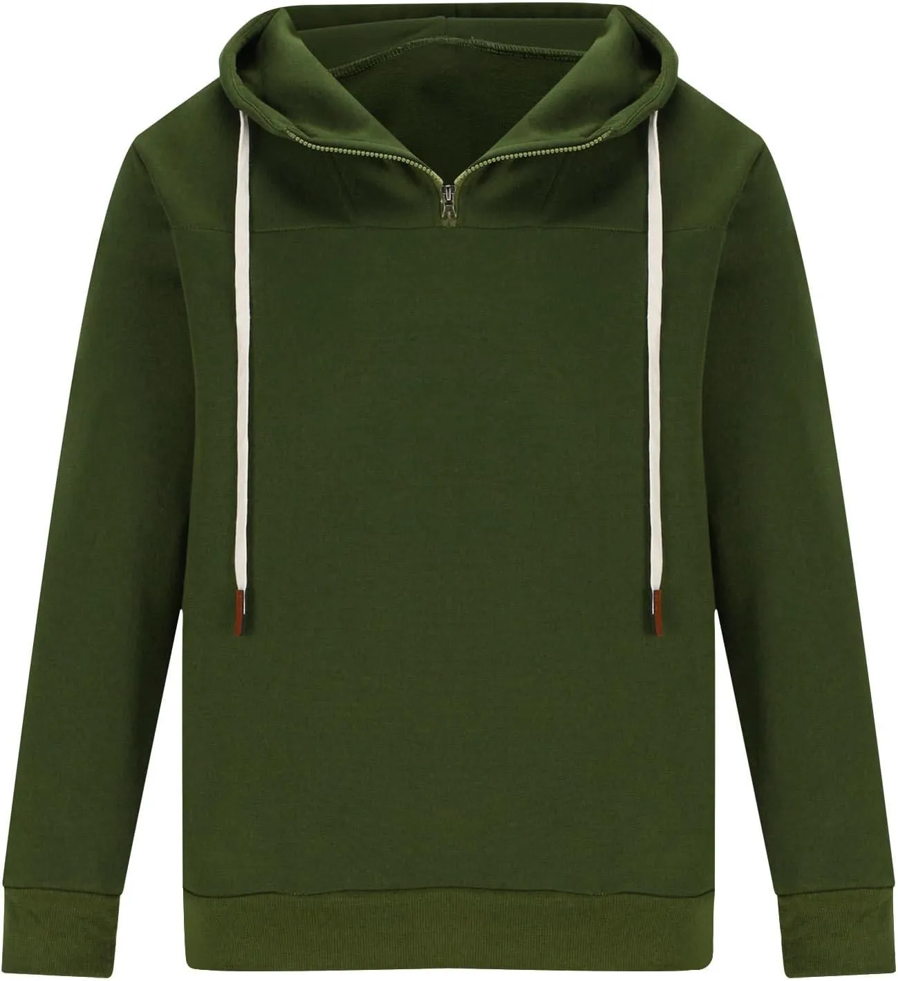 Men's Quarter Zip Pullover Hooded Sweatshirt Long Sleeve Solid Color Casual Hoodies Drawstring Big and Tall Hoodies