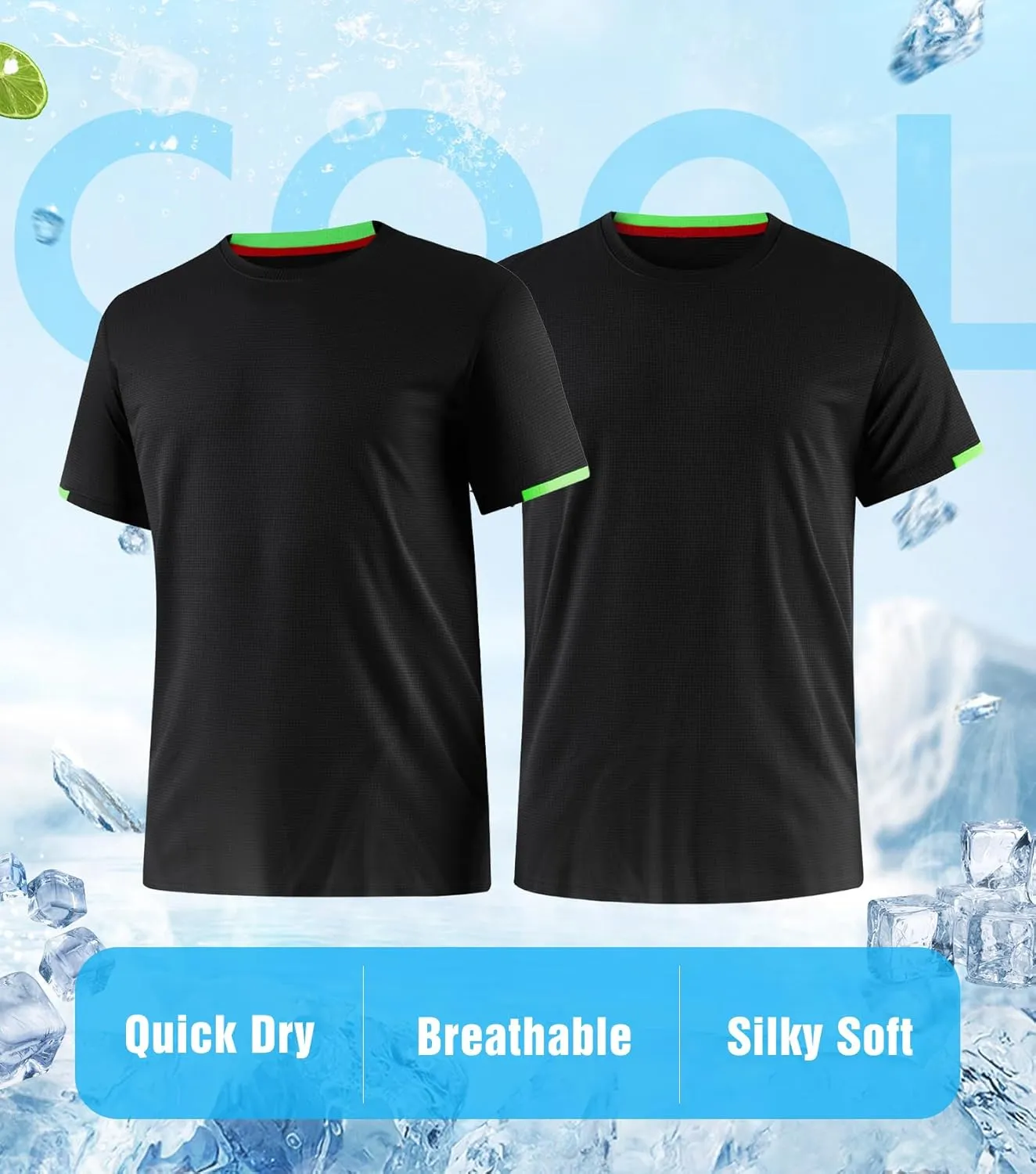 Men's Quick Dry T-Shirts UPF50  Moisture Wicking Running Athletic Gym T-Shirts Short Sleeve Summer Casual T Shirts