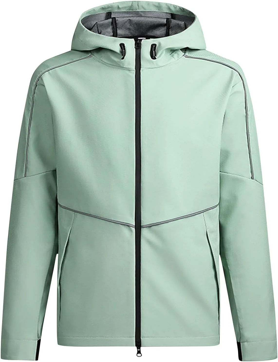 Mens Rain Jacket Waterproof Raincoat with Hooded Lightweight Windbreaker Soft Shell Hiking Coat for Travel