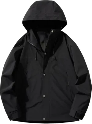 Mens Rain Jackets Waterproof with Hood Mens Windbreaker Jackets Lightweight for Hiking Fishing Winter Coats