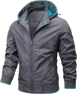 Mens Rain Jackets Waterproof with Hood Mens Windbreaker Jackets Lightweight Winter Coats for Hiking Fishing