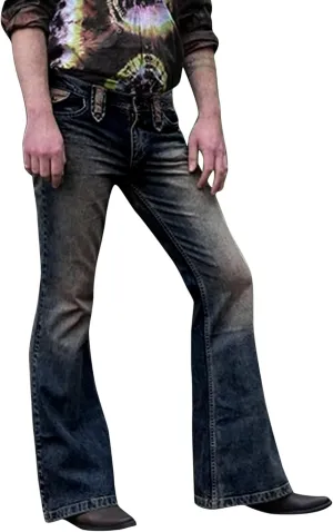 Men's Relaxed Fit Classic Stretch Bell Bottom Jeans