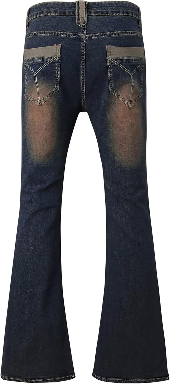 Men's Relaxed Fit Classic Stretch Bell Bottom Jeans