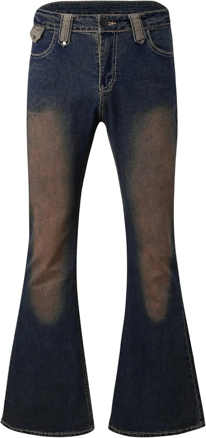 Men's Relaxed Fit Classic Stretch Bell Bottom Jeans
