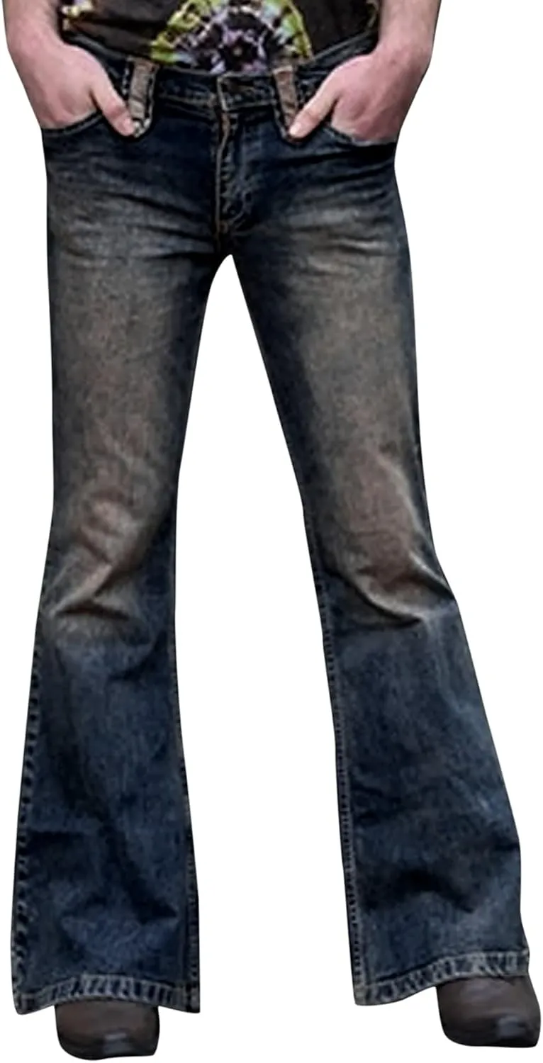 Men's Relaxed Fit Classic Stretch Bell Bottom Jeans
