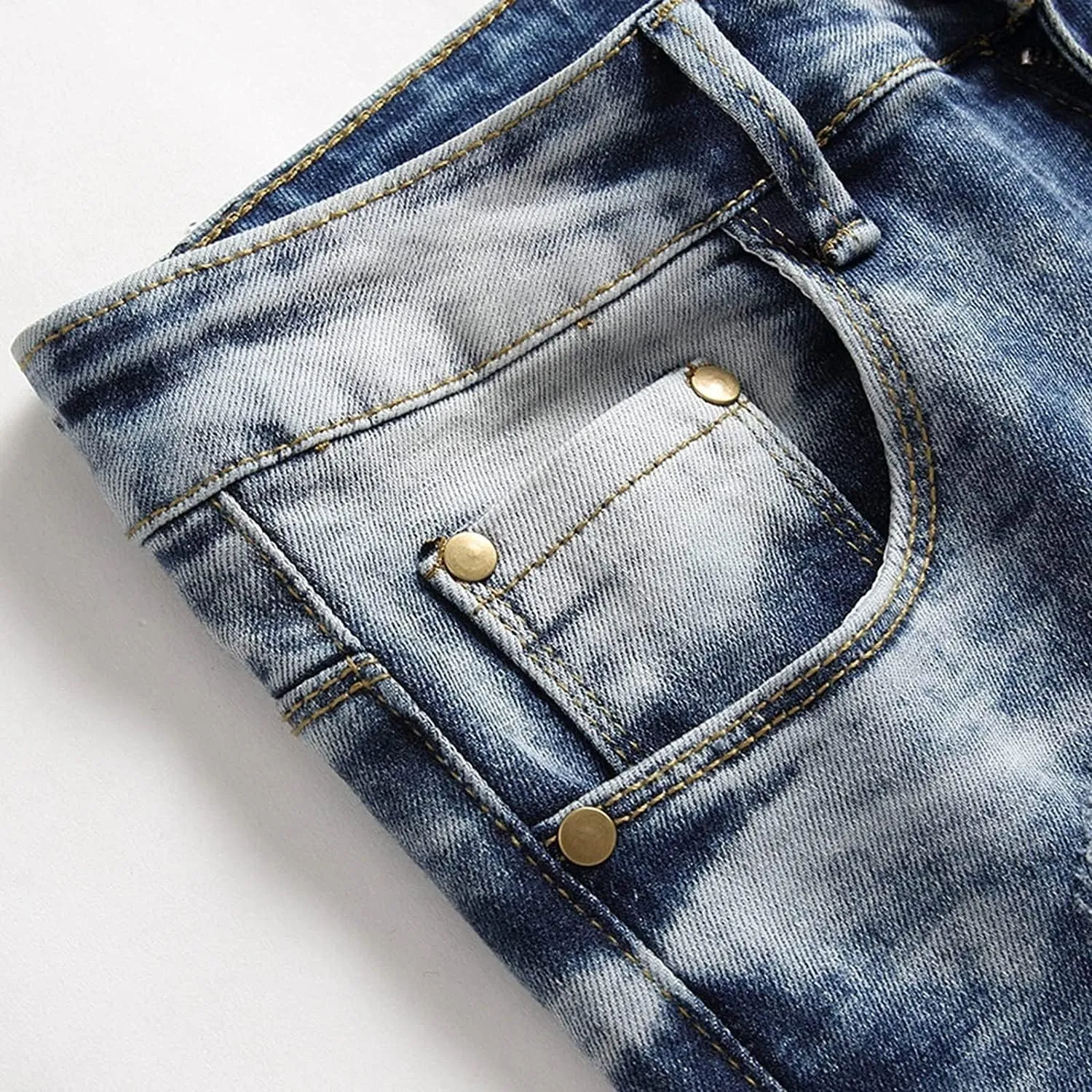 Men's Relaxed Fit Jeans,Stretch Comfortable Work Jeans Men's Fashion Straight Fit Slim Jeans