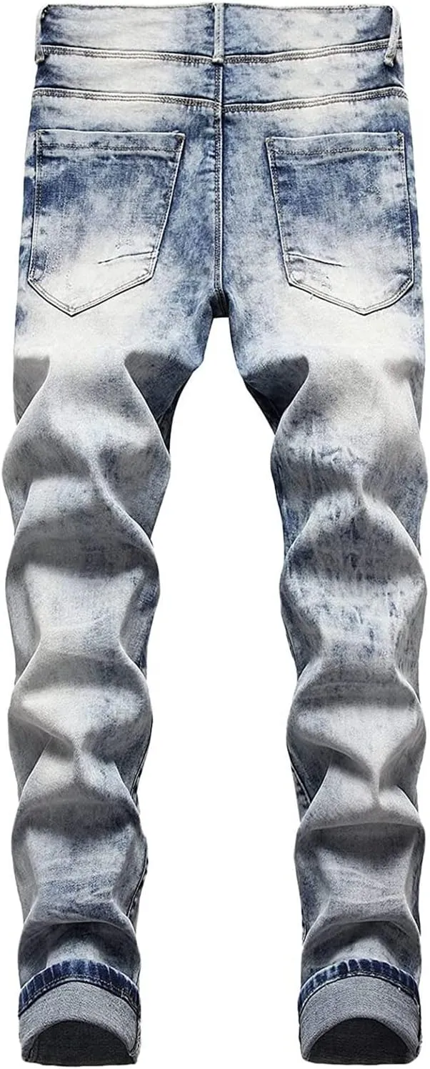 Men's Relaxed Fit Jeans,Stretch Comfortable Work Jeans Men's Fashion Straight Fit Slim Jeans