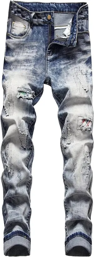 Men's Relaxed Fit Jeans,Stretch Comfortable Work Jeans Men's Fashion Straight Fit Slim Jeans