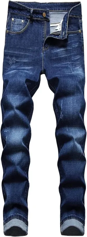 Men's Relaxed Fit Jeans,Stretch Comfortable Work Jeans Men's Fashion Straight Fit Slim Jeans