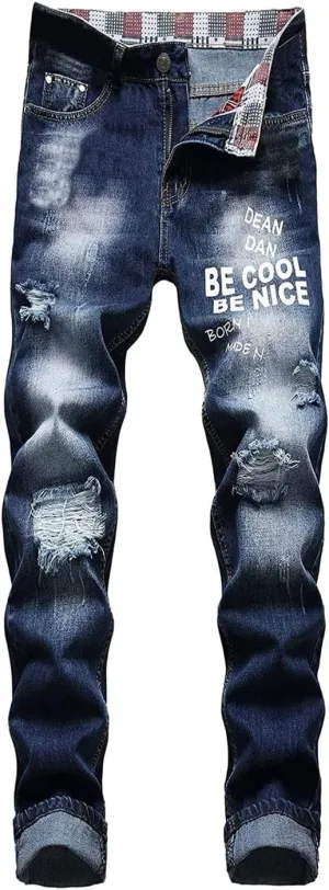 Men's Relaxed Fit Jeans,Stretch Comfortable Work Jeans Men's Fashion Straight Fit Slim Jeans