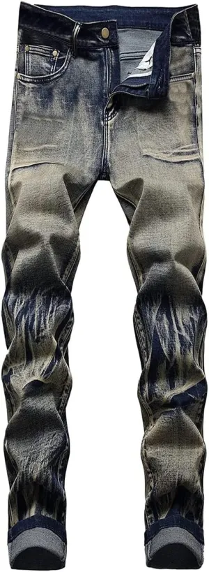 Men's Relaxed Fit Jeans,Stretch Comfortable Work Jeans Men's Fashion Straight Fit Slim Jeans