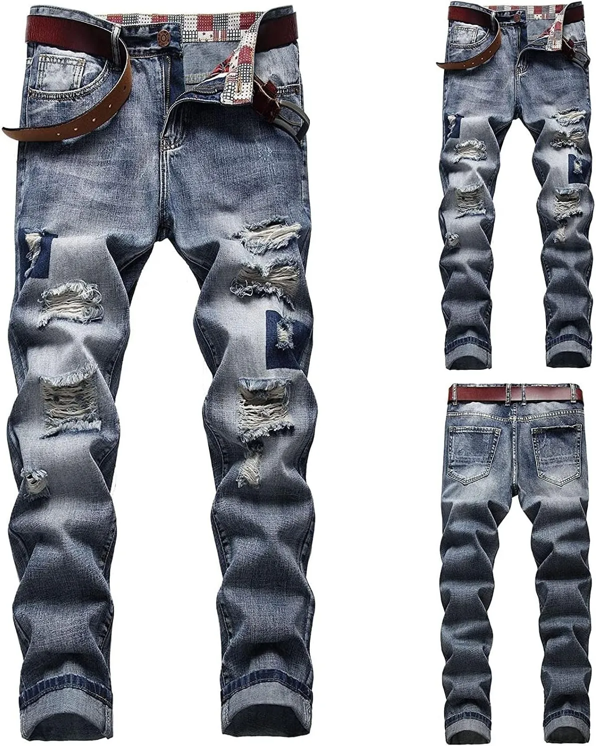 Men's Relaxed Fit Jeans,Stretch Comfortable Work Jeans Men's Fashion Straight Fit Slim Jeans