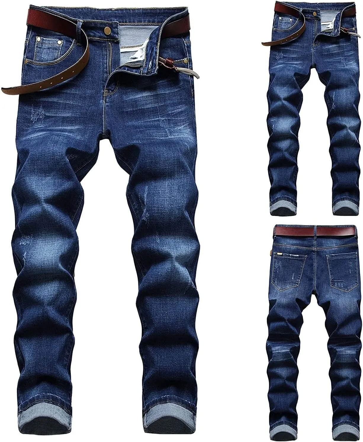 Men's Relaxed Fit Jeans,Stretch Comfortable Work Jeans Men's Fashion Straight Fit Slim Jeans