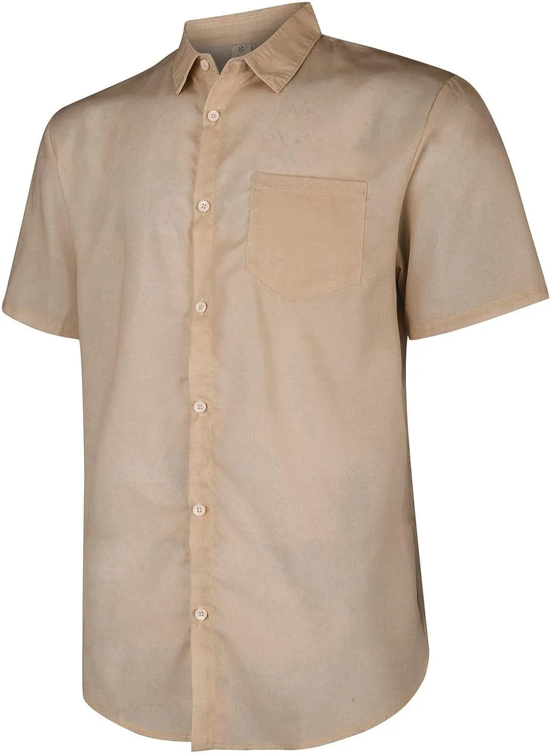 Mens Resort Wear 2025 Breathable Button Down Short Sleeve Shirt Regular Fit Formal with Pocket Summer Casual