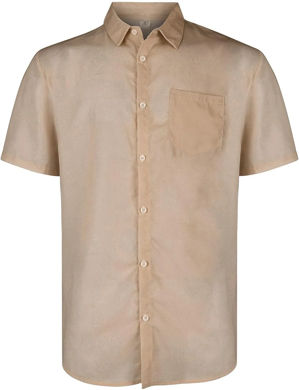 Mens Resort Wear 2025 Breathable Button Down Short Sleeve Shirt Regular Fit Formal with Pocket Summer Casual