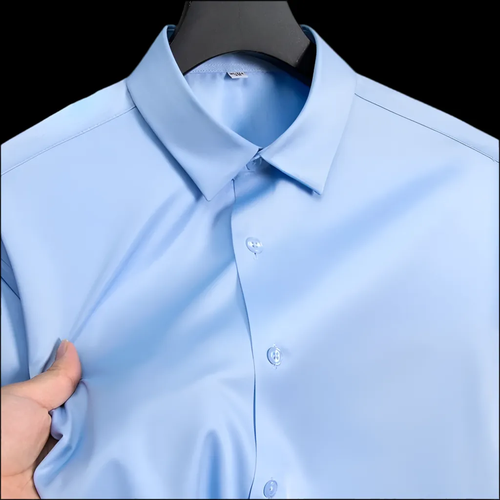 Men's Satin Lycra formal  Full Sleeve shirt Sky Blue