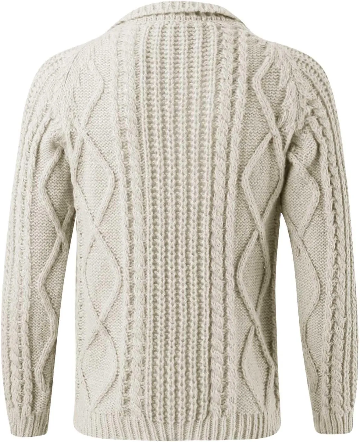 Mens Shawl Collar Cardigan Sweater Cable Knitted Button Down Solid Color Sweaters Chunky Fall Winter Outwear