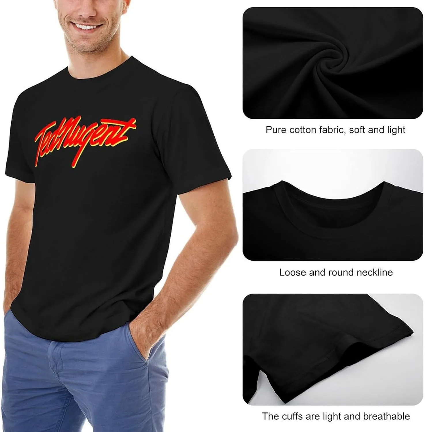 Men's Short Sleeve Crewneck T Shirts Funny Graphic Tees Shirts Top