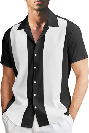 Mens Short Sleeve Shirts Men's Linen Shirts Short Sleeve Button Down Fashion Textured Summer Beach Shirt Soft