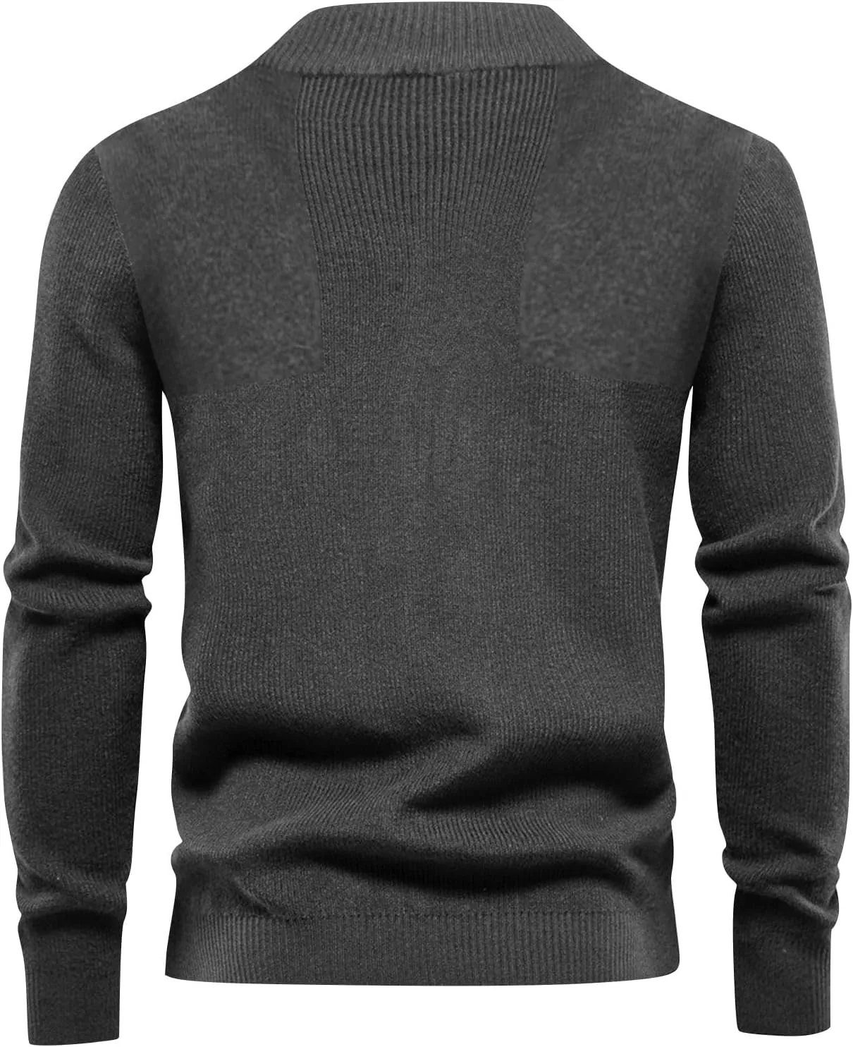 Men's Soft Sweaters Quarter Zip Pullover Sweatshirt Mock Neck Polo Sweater Casual Pullover Sweater with Ribbing Edge