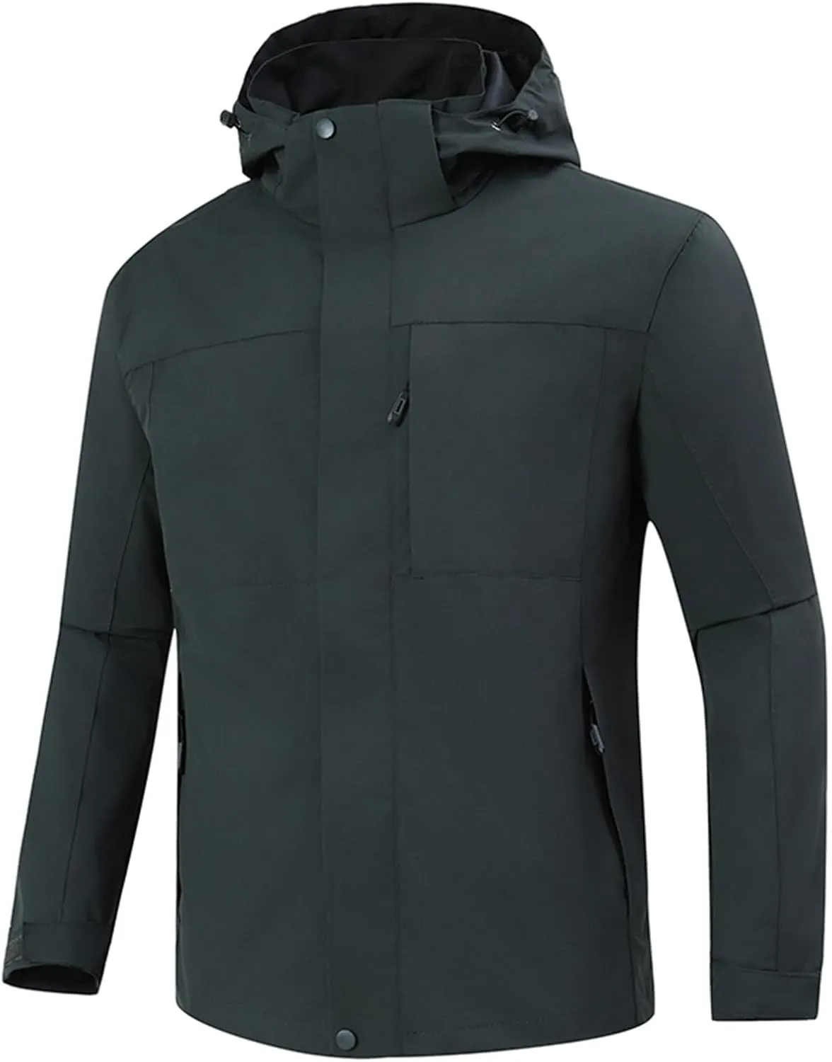Men's Softshell Military Rain Jacket With Hood Waterproof Windbreaker Plus Size Outdoor Lightweight Raincoat Outwear
