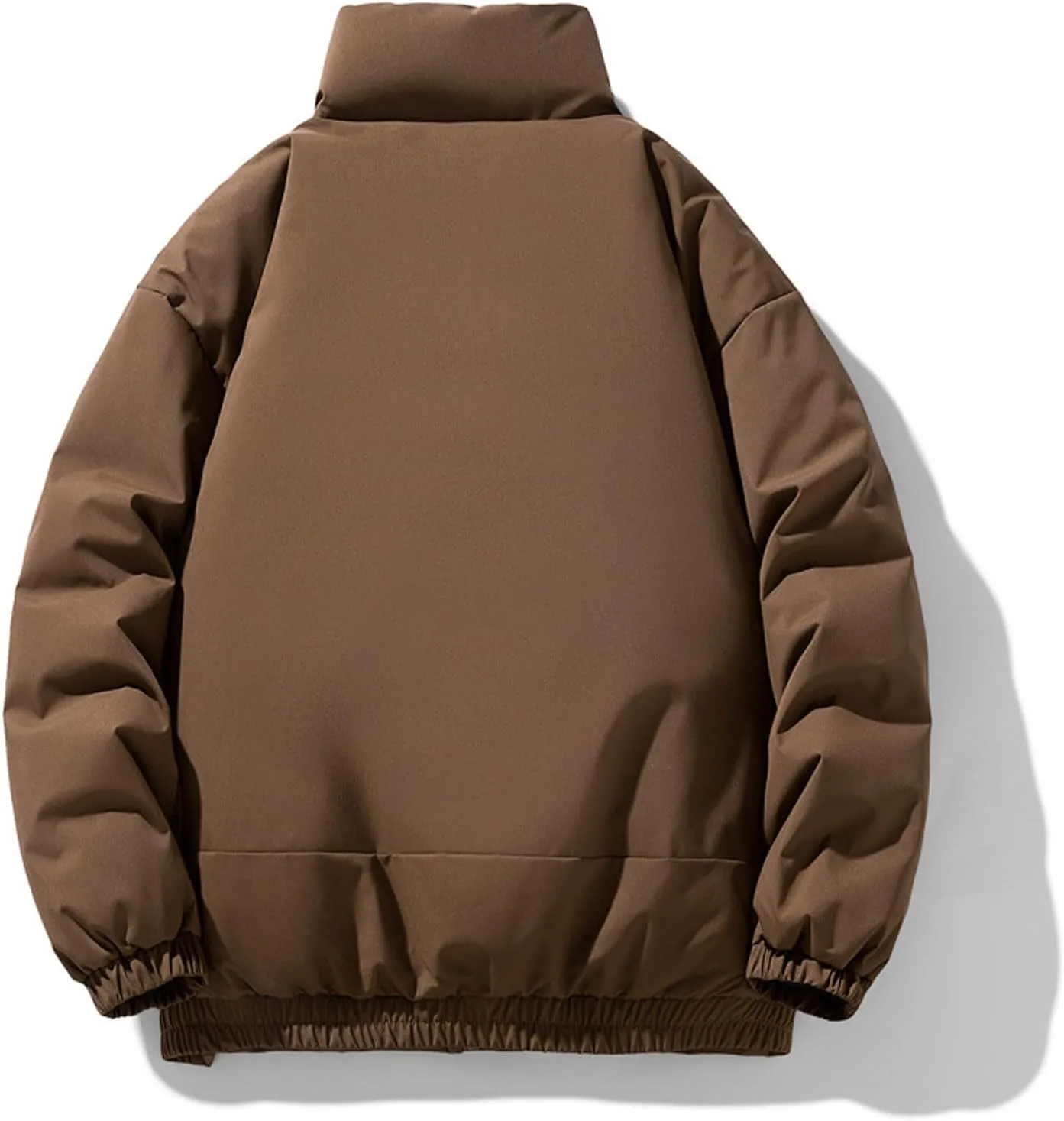 Men's Stand Collar Puffer Jacket Down Winter Coats Cotton Padded Waterproof Outerwear with Pockets