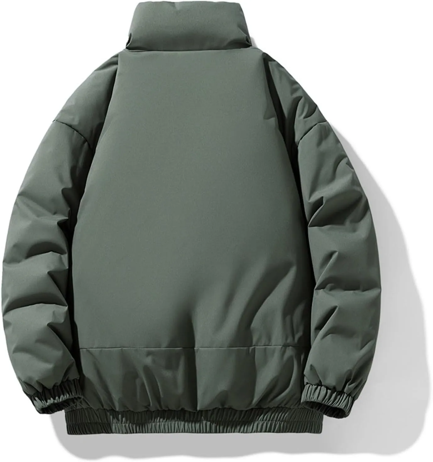 Men's Stand Collar Puffer Jacket Down Winter Coats Cotton Padded Waterproof Outerwear with Pockets
