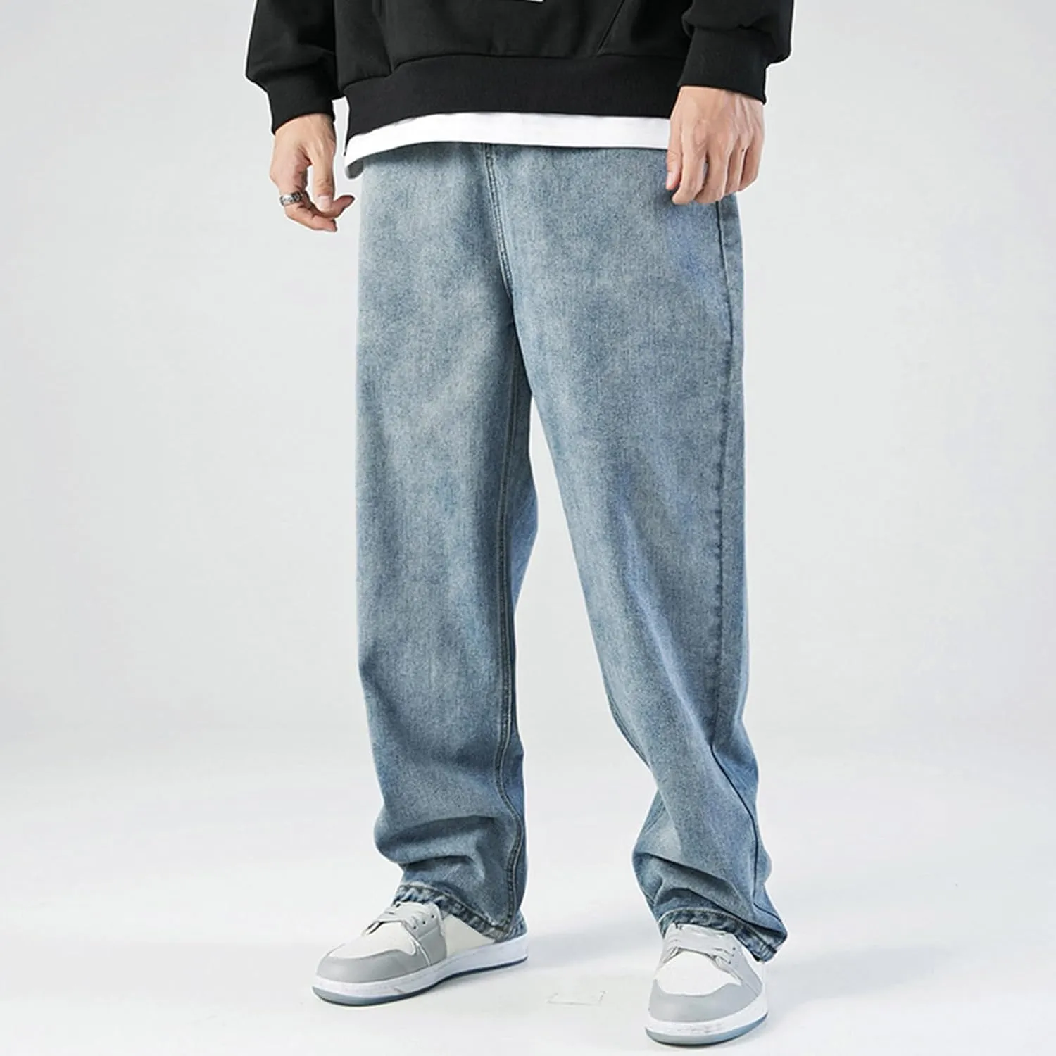 Men's Stretch Jeans Comfortable High Durable Cargo Jeans for Men Straight Fit Jeans for Men