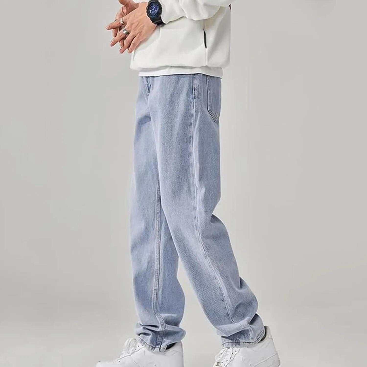 Men's Stretch Jeans Comfortable High Durable Cargo Jeans for Men Straight Fit Jeans for Men