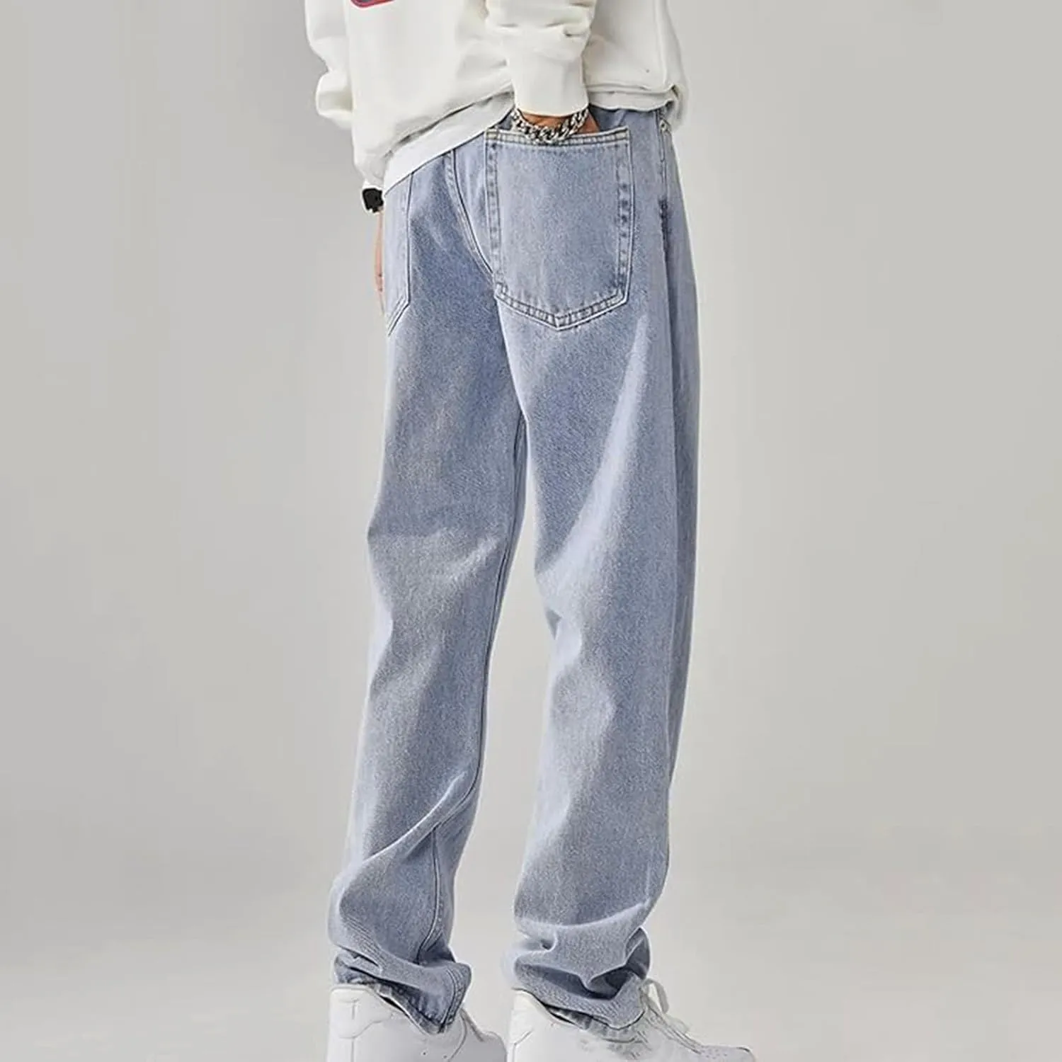 Men's Stretch Jeans Comfortable High Durable Cargo Jeans for Men Straight Fit Jeans for Men
