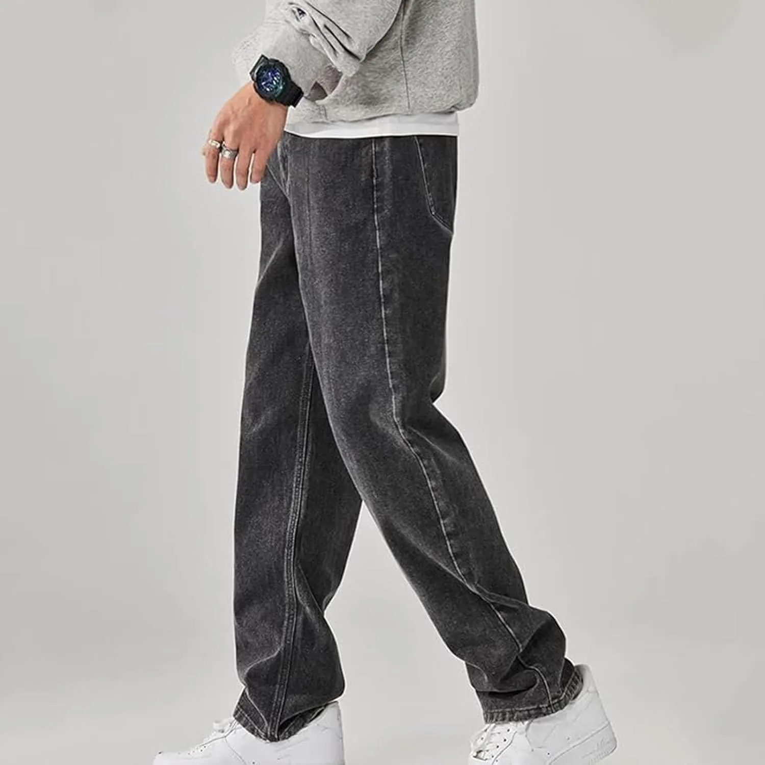Men's Stretch Jeans Comfortable High Durable Cargo Jeans for Men Straight Fit Jeans for Men