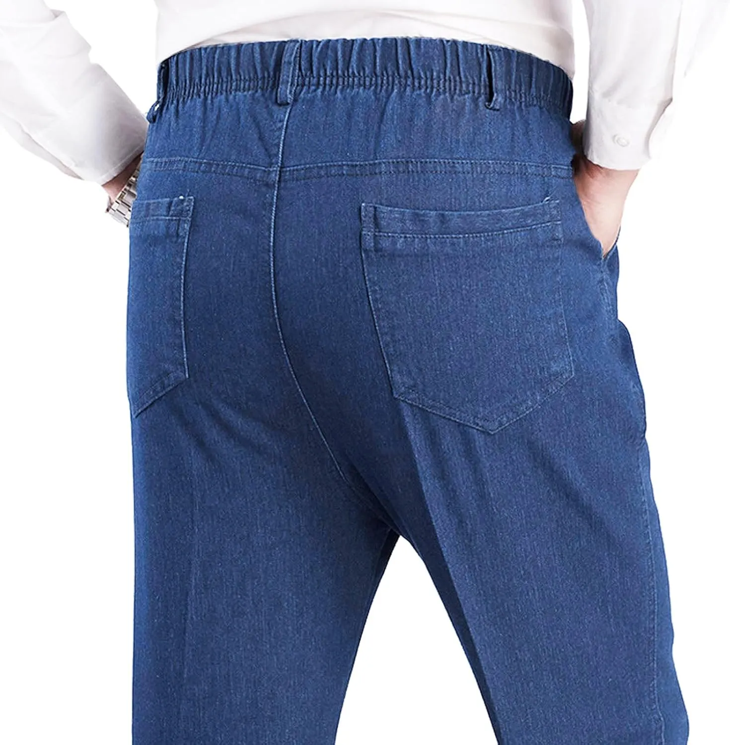 Mens Stretch Jeans Straight Fit Work Jeans Comfortable Stretch Denim Tactical Jeans Vintage Wash