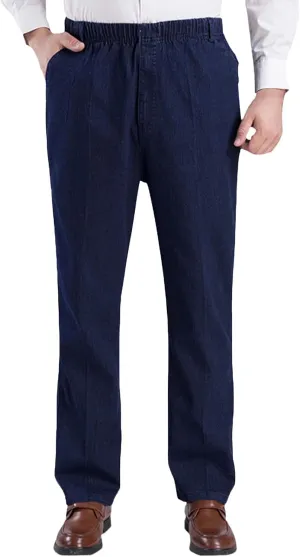 Mens Stretch Jeans Straight Fit Work Jeans Comfortable Stretch Denim Tactical Jeans Vintage Wash