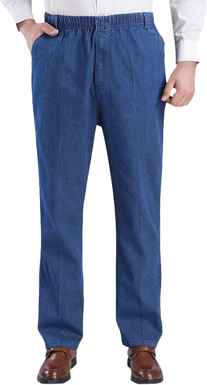 Mens Stretch Jeans Straight Fit Work Jeans Comfortable Stretch Denim Tactical Jeans Vintage Wash