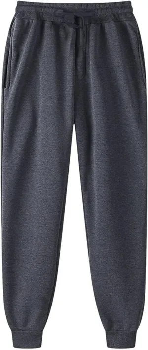 Mens Sweatpants Joggers Baggy Cargo Pants Solid Color Work Pants Elastic Waist Fitness Sweatpants with Pockets