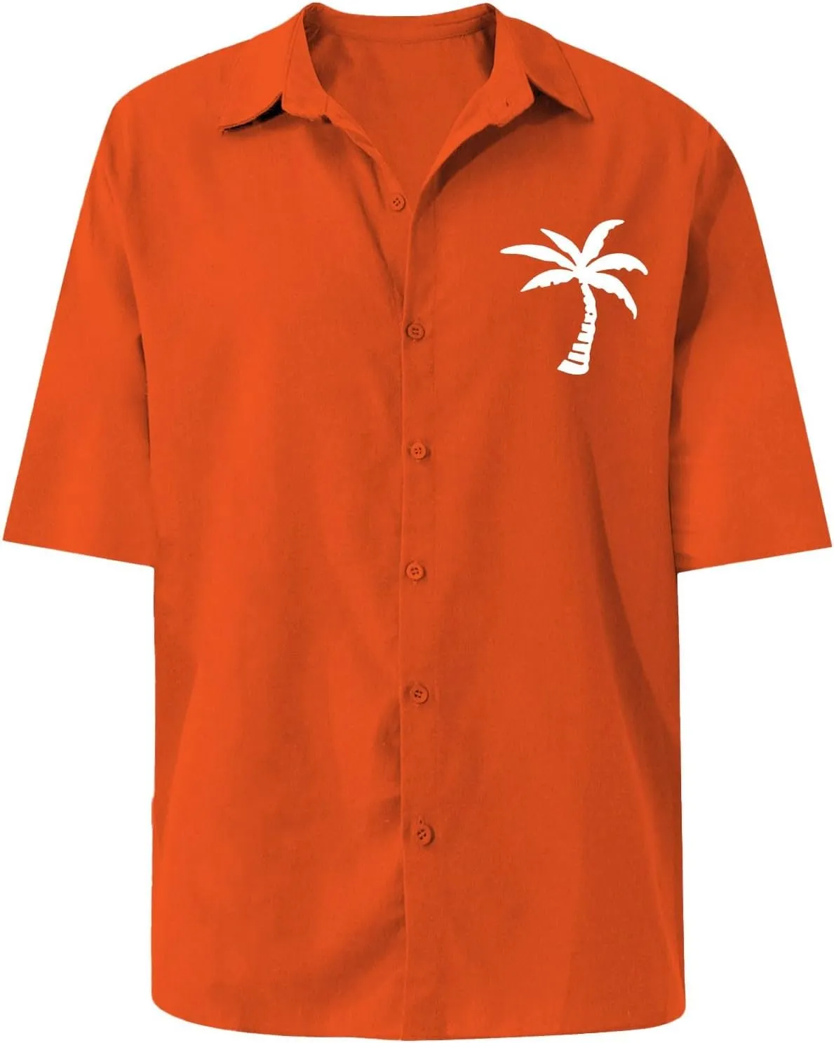 Men's Tropical Tops Short Sleeve Coconut Printed Button Down Casual Hawaiian Shirt Loose Lightweight Summer Beach Top