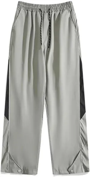 Men's Trouser Summer Patchwork Casual Sport Retro Drawstring Work Pants for Men