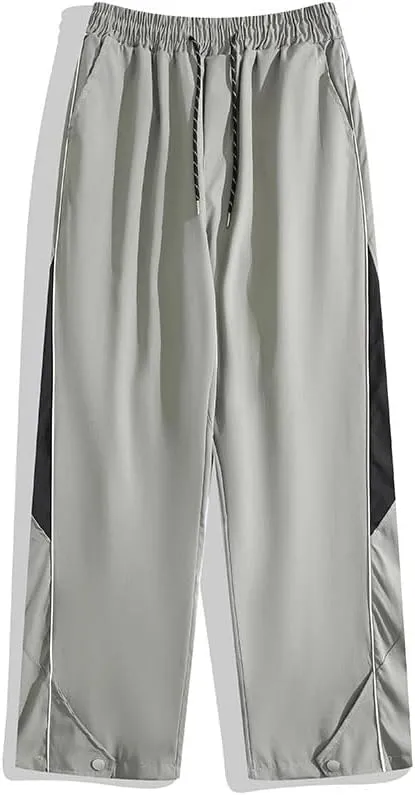 Men's Trouser Summer Patchwork Casual Sport Retro Drawstring Work Pants for Men
