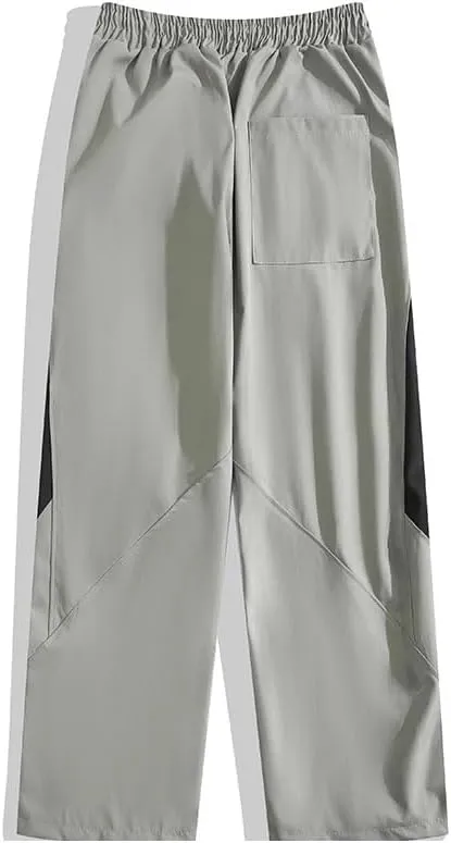 Men's Trouser Summer Patchwork Casual Sport Retro Drawstring Work Pants for Men