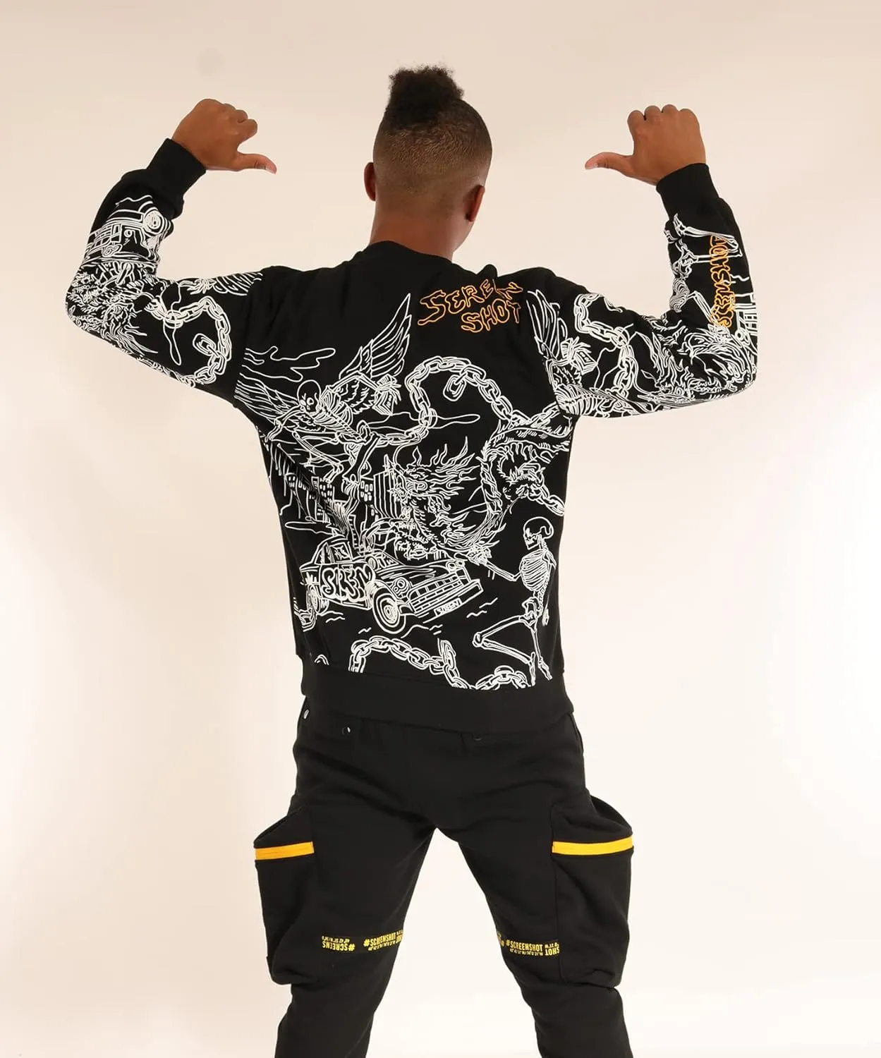 Men's Urban NYC Graffiti Hip Hop Fleece Pullover