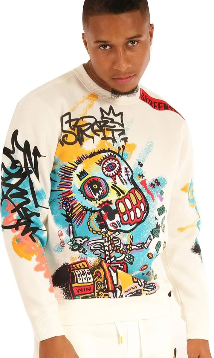 Men's Urban NYC Graffiti Hip Hop Fleece Pullover