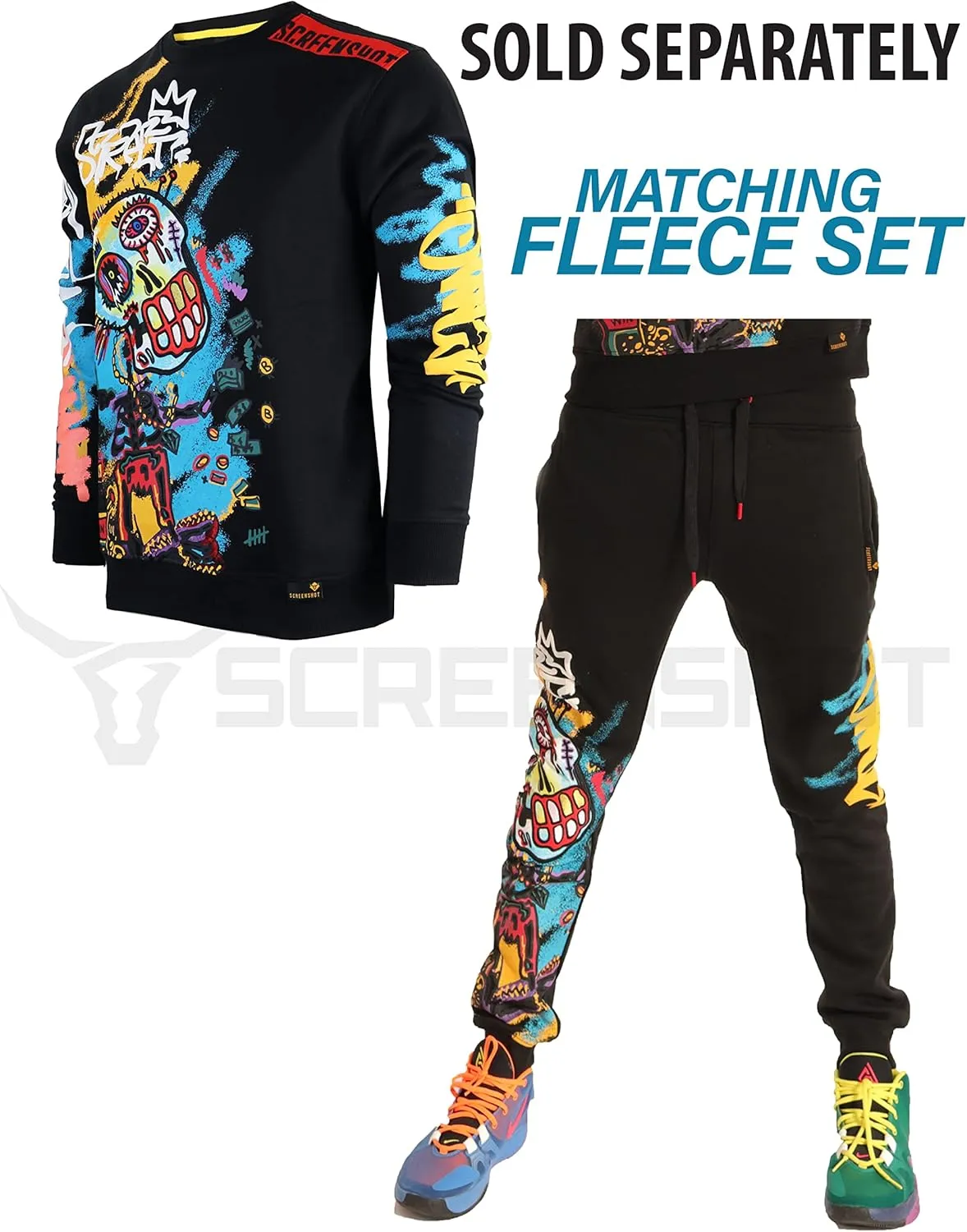 Men's Urban NYC Graffiti Hip Hop Fleece Pullover