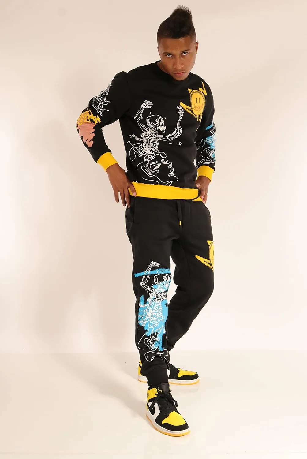 Men's Urban NYC Graffiti Hip Hop Fleece Pullover