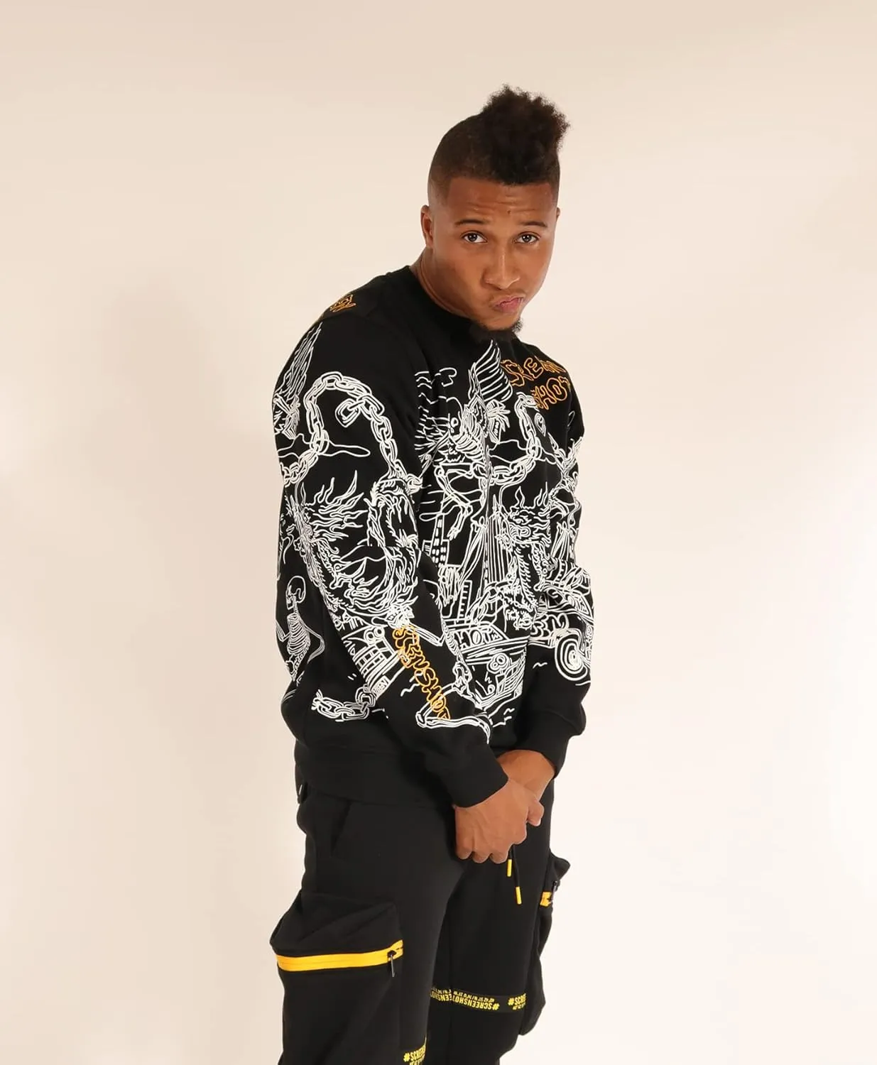 Men's Urban NYC Graffiti Hip Hop Fleece Pullover