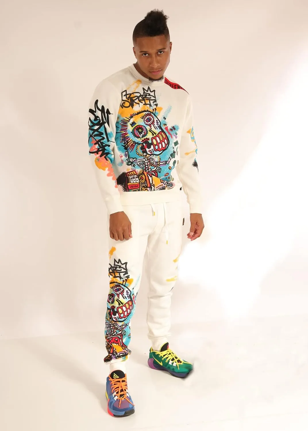 Men's Urban NYC Graffiti Hip Hop Fleece Pullover