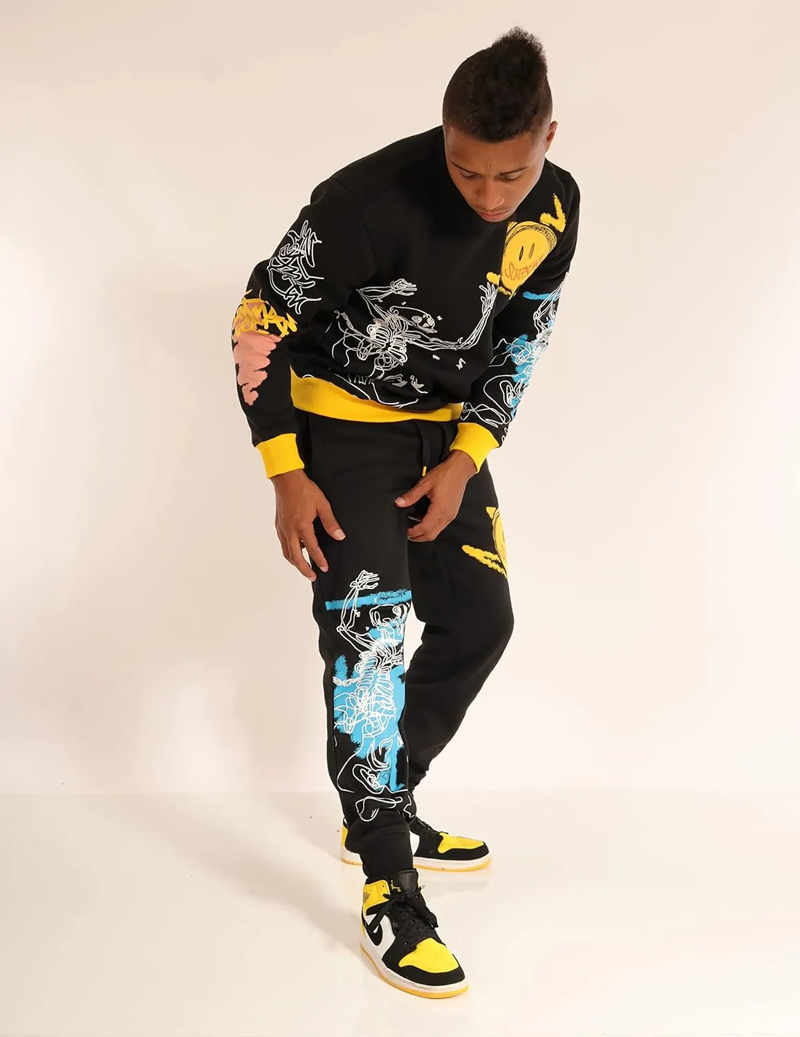 Men's Urban NYC Graffiti Hip Hop Fleece Pullover